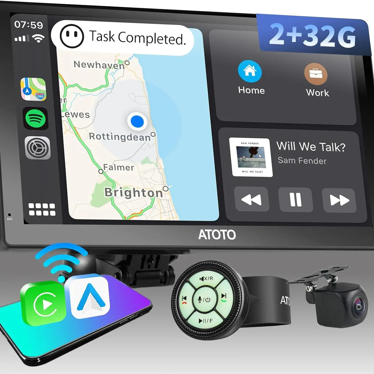 ATOTO P907SD 7インチAndroidワイヤレスポータブルカーステレオ ATOTO P9 7