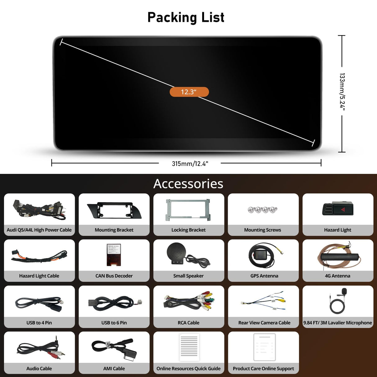 ATOTO S8ADA44YL12A8PN 12,3" Autoradio compatibile con Audi A4/A5 B8/B8.5 2009-2016 Multimedia Radio, display Bluetooth CarPlay e Android Auto, BT, 4G LTE, Navigatore Auto AI, mantiene tutte le funzionalità originali