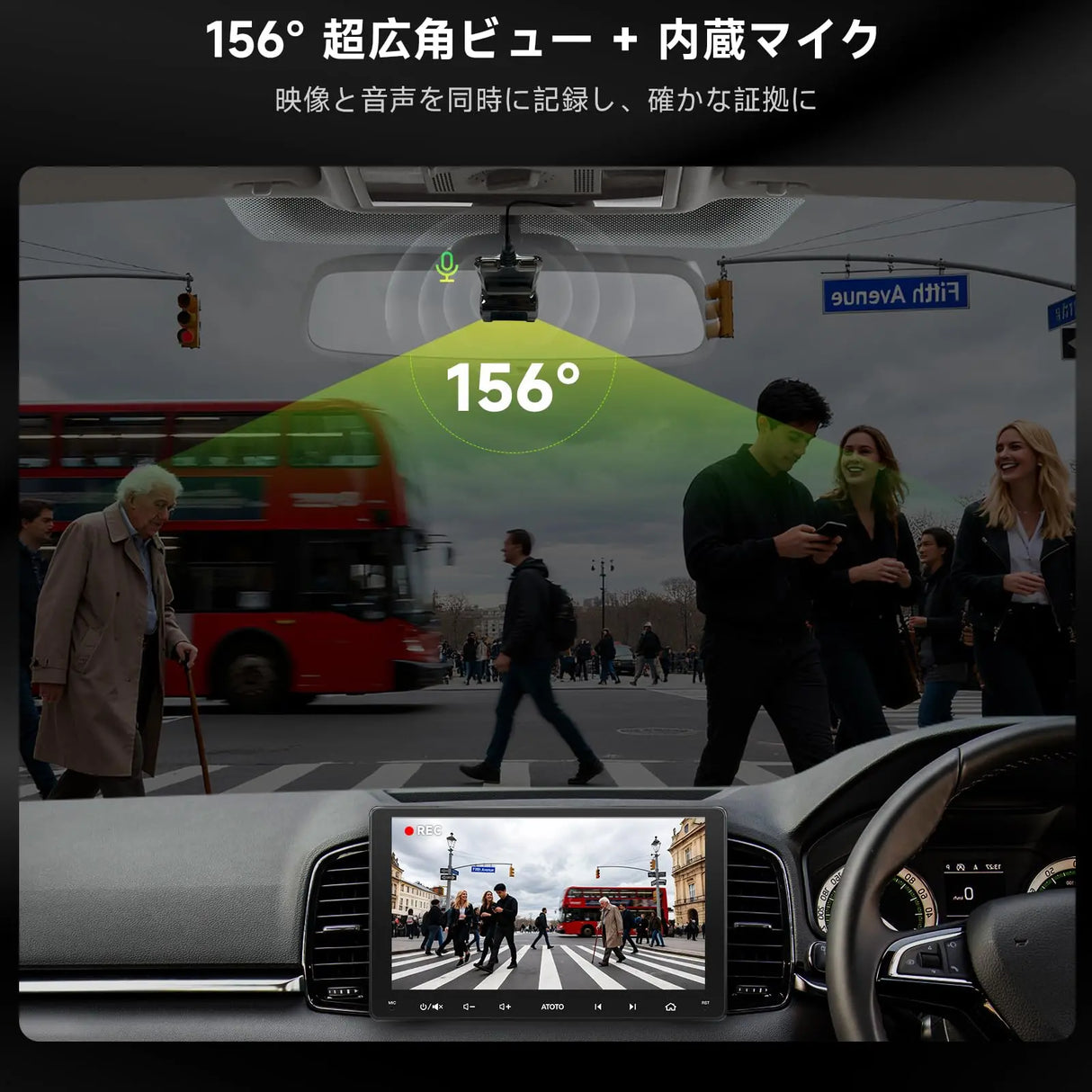 ATOTO AC-44P2 1080P USB DVRオンダッシュカメラ-カメラ側で録画-ATOTO A5 & A6 & S8 & X10 & P9シリーズと互換性があります。F7シリーズ、P5シリーズ、P8シリーズには非対応