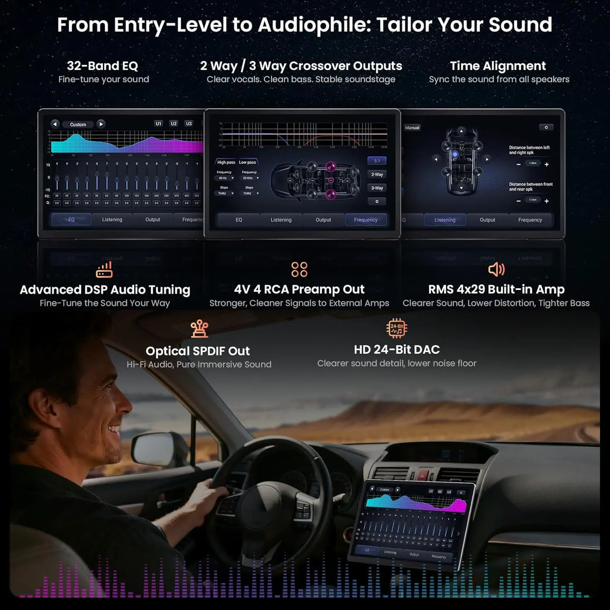 ATOTO V10G141OC 14.1" QLED Android Double DIN Car Stereo, 6GB+128GB, 4G LTE, In-Car Karaoke, Pro DSP with 4V Pre-Outs, 4-Channel Dash Cam Recording, aptX HD Bluetooth 5.4, HDMI Out, Wireless Apple CarPlay & Android Auto