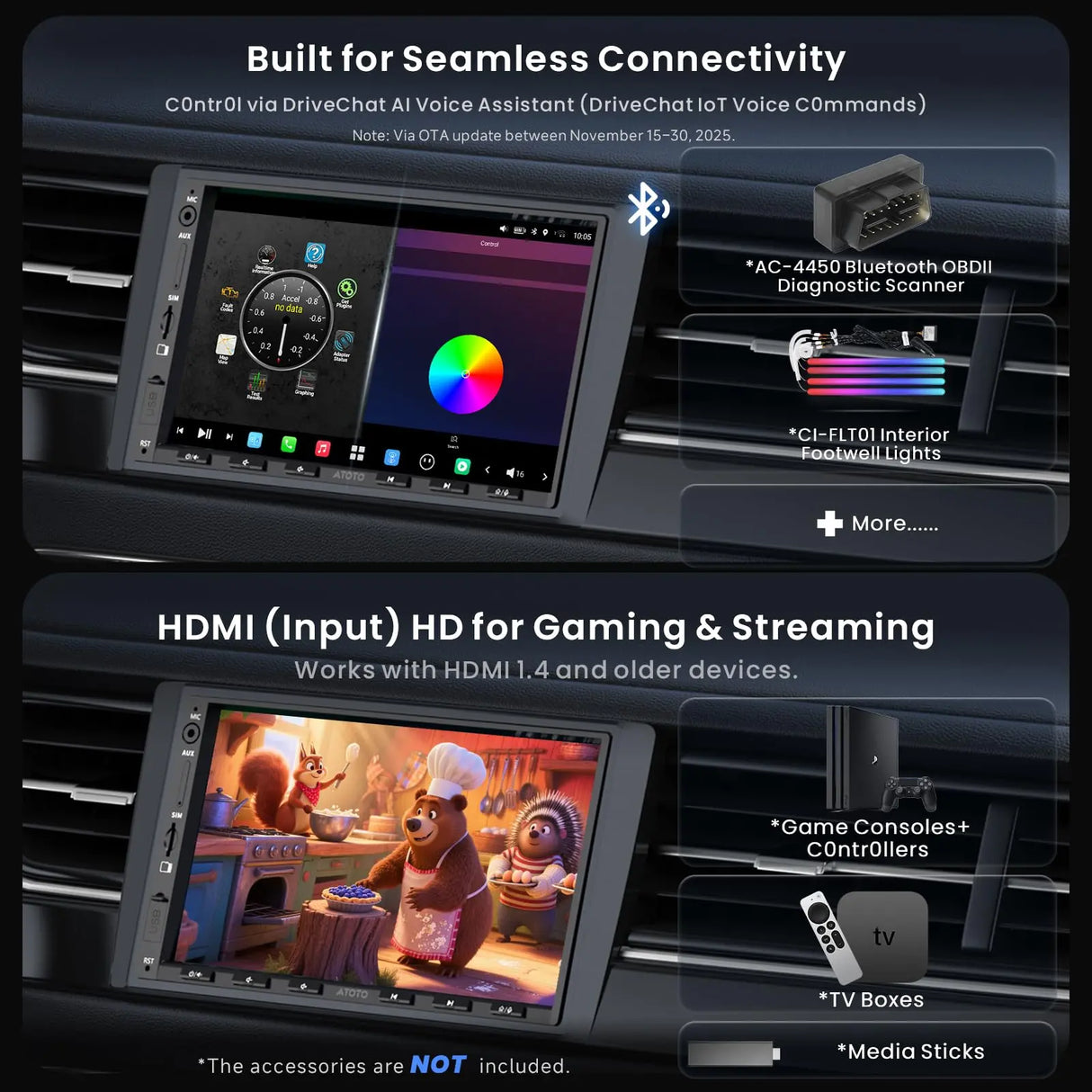 ATOTO X10G2A7E-R2 7" Double Din Android Car Stereo, Backup Camera, 8GB+128GB AI Head Unit with Navigation, Wireless CarPlay & Android Auto, 4G LTE, Dual Bluetooth, 36-Band EQ, HDMI Input