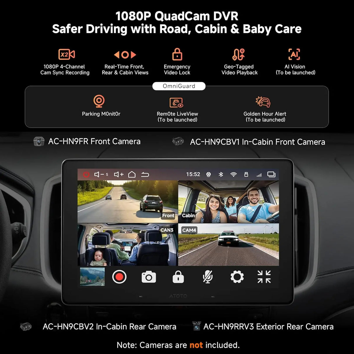 ATOTO V10G211OC 10" QLED Android 14 Double Din Car Stereo, 8-Core 6G+128G, Wireless CarPlay & Android Auto, 4G LTE/Wi-Fi, in-Car Karaoke, 7.1.2 CH Pro DSP Audio, aptX HD Bluetooth, AI & GPS Tracking