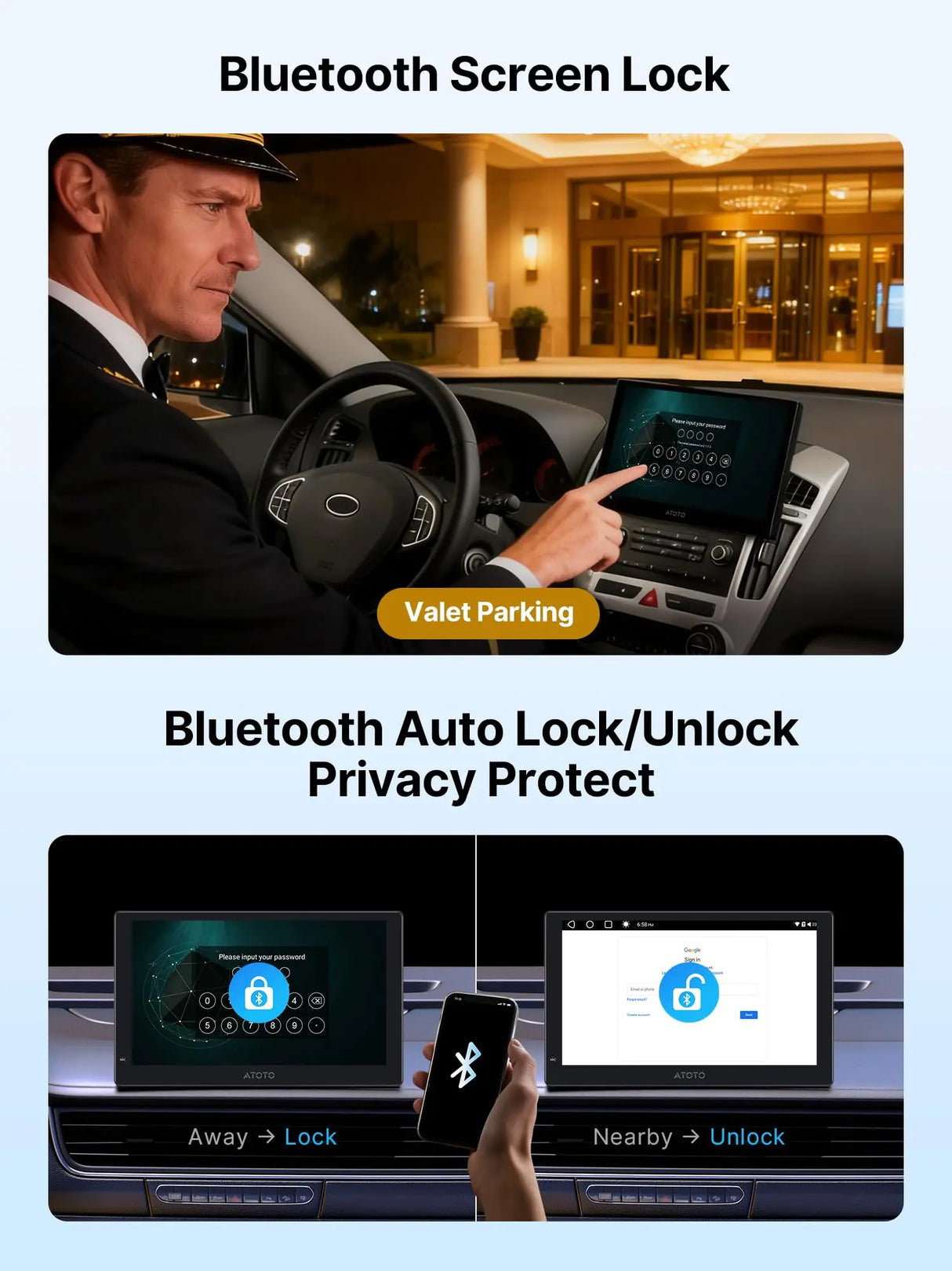 ATOTO P909PR1N-S2 9" QLED Portable Android CarPlay Screen, Wireless CarPlay & Android Auto, Backup Camera, Netflix/YouTube, AI, GPS, Dual BT, MirrorLink, 4G LTE