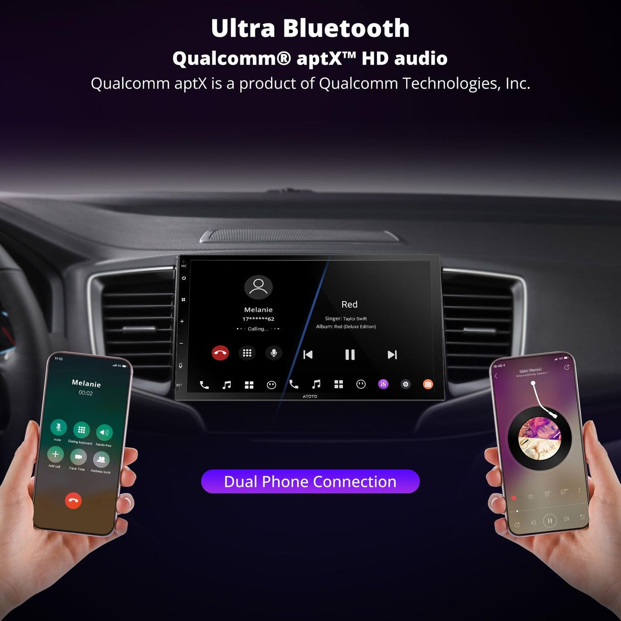 ATOTO X10G2B7E 7" Double Din Car Stereo with OBD2 Scanner, Wireless CarPlay & Android Auto, QLED Touchscreen, Android 13, Octa-Core 8+128GB, 4G LTE, Built-in Amplifier, GPS, HDMI, Streaming Apps