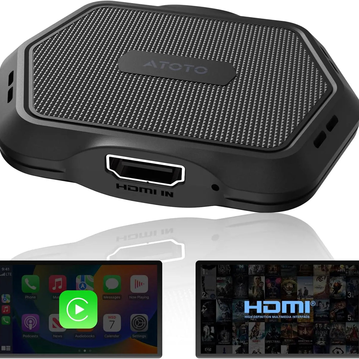 ATOTO AD1 ワイヤレスCarPlayボックス HDMI入力対応 2in1ドングル