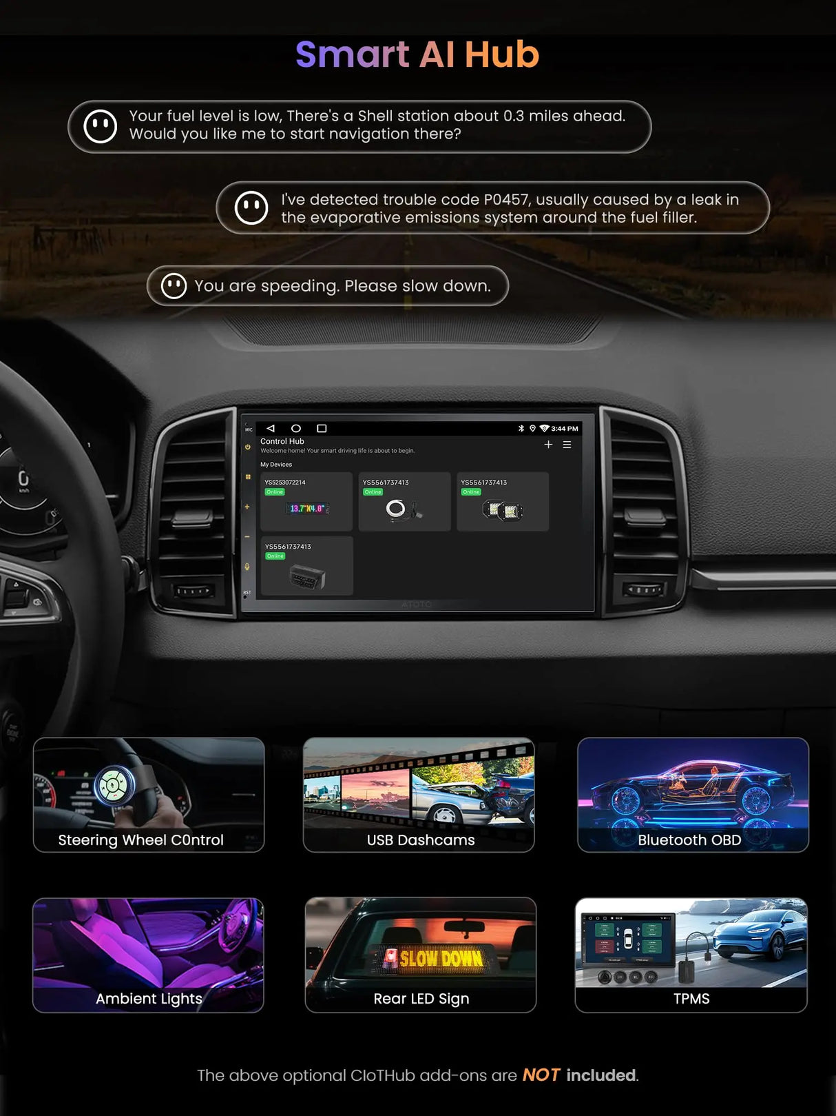 ATOTO A5LG2B7T Radio 2 DIN Android 7" con Pantalla Táctil, CarPlay y Android Auto Inalámbrico, GPS, WiFi, Bluetooth, Ecualizador de 24 Bandas, 2+32G