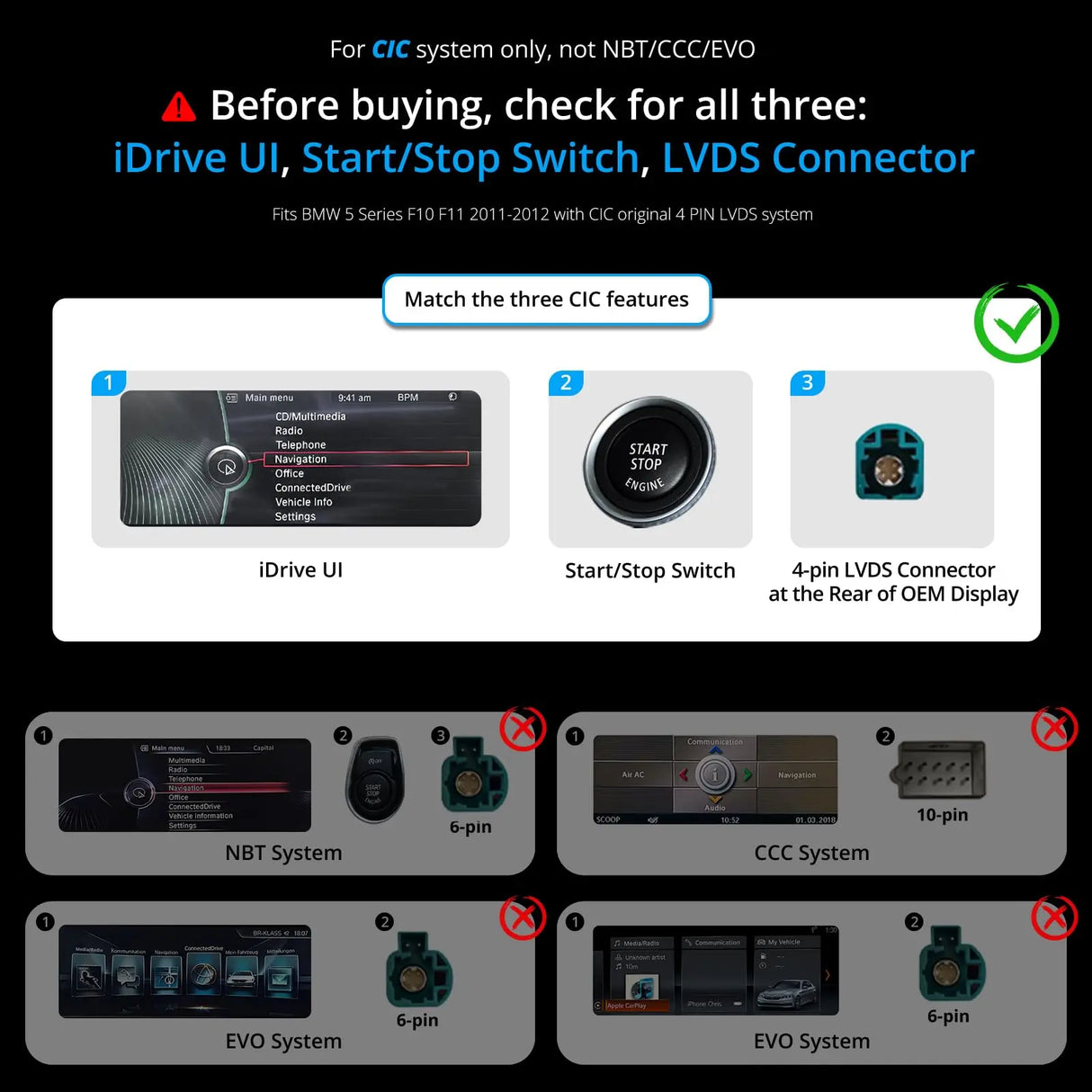 ATOTO S8BM5S412B8PN 12,3" Autoradio Bluetooth, kompatibel mit BMW Serie 5 F10/F11 CIC (2011-2012), CarPlay und Android Auto Wireless, GPS-Navigation, AI, 2 BT, 4G LTE, viele Originalfunktionen