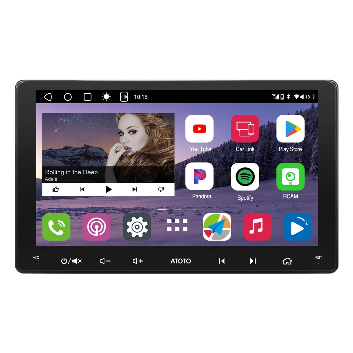 ATOTO A6G209PF 9" Double Din Car Stereo, Touchscreen, Wireless CarPlay and Android Auto, Dual Bluetooth, GPS Tracking and Navigation, WiFi/BT/USB Tethering, HD Live Rearview, DSP, SCVC, 2G+32G