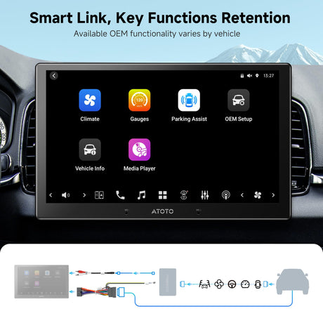 ATOTO AC-ADSX10 ADS Protocol Decoder Wiring Harness for X10 Series Car Stereo: Retain Functions, Real-Time Data, Stable Transmission, Plug & Play (Requires ADS-MRR/MRR2)