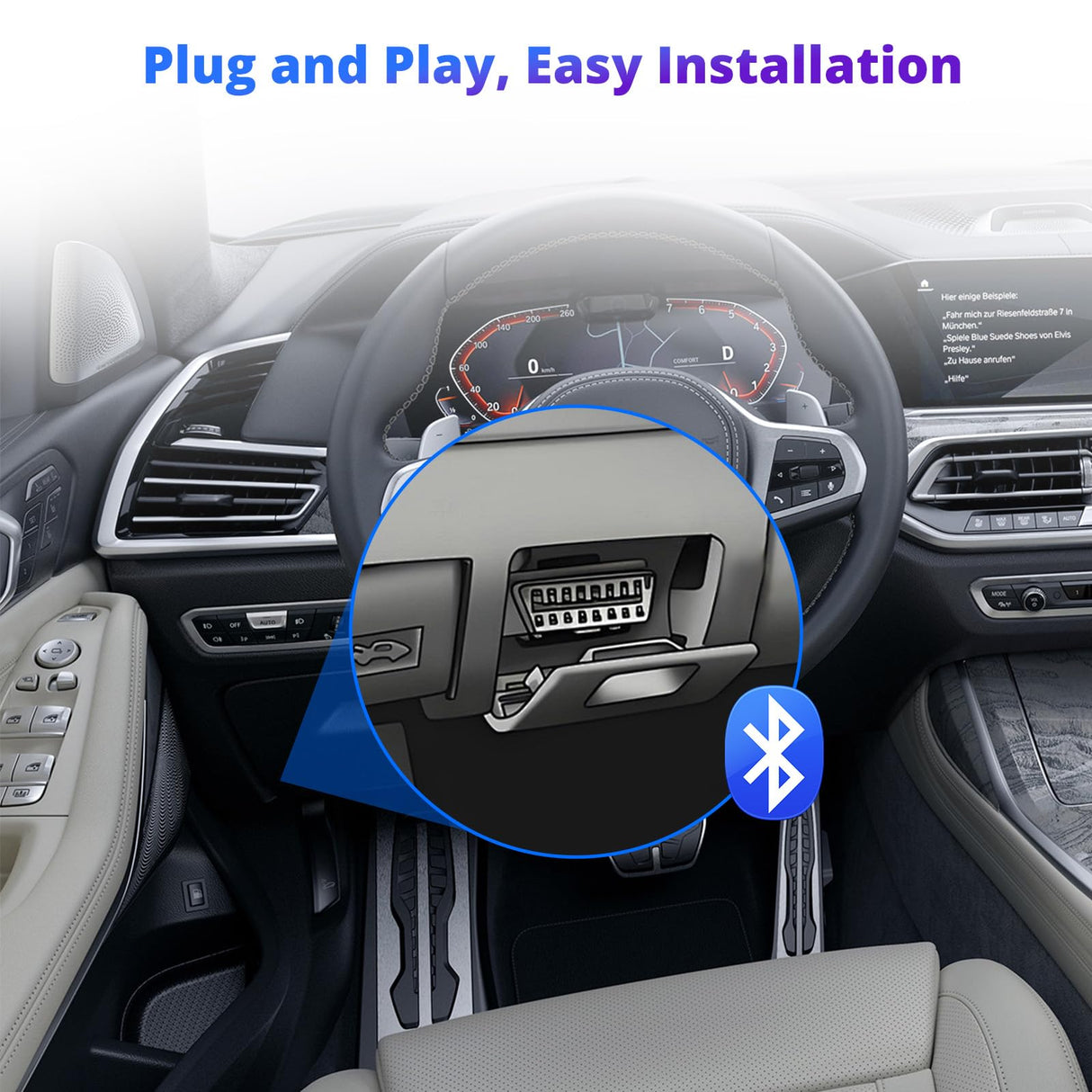 ATOTO AC-4450 Bluetooth OBDII/OBD2 Diagnosegerät – Fahrzeugmotor-Fehlercode-Leser, Motorprüflichtanzeige, kompatibel mit Torque App, passend für A6, S8, X10, P9 Serien (Nicht geeignet für P5 und P8 Serien)