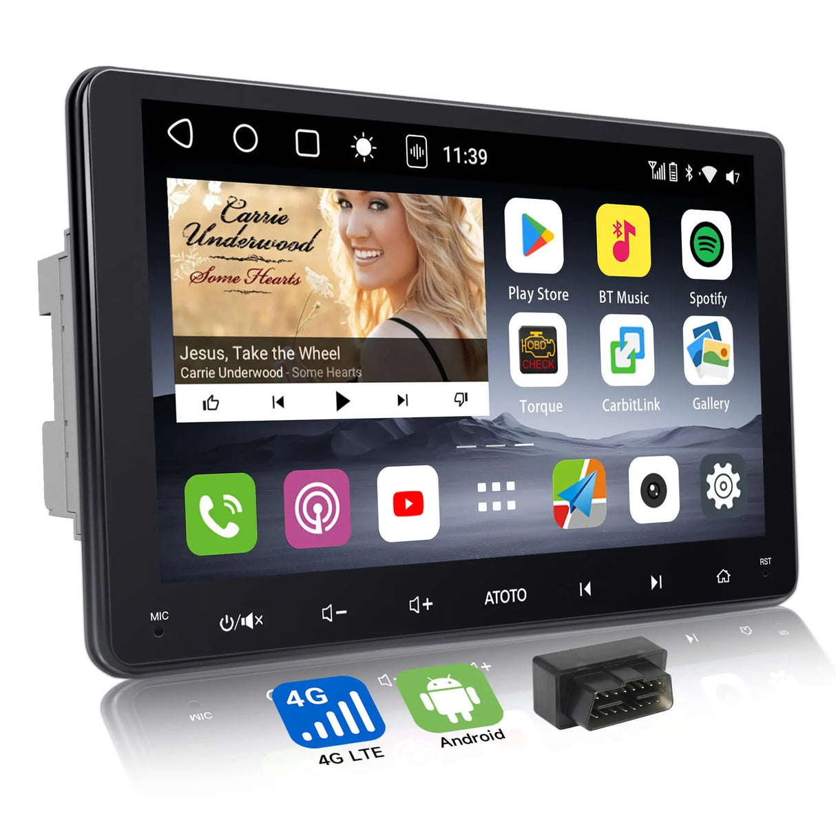 ATOTO S8G2094MS 9" 8-Core Android Double Din Radio with OBD2 Scanner, 4G LTE, Wireless CarPlay & Android Auto, WiFi/BT/USB Tethering, ChatGPT AI, 4G+32G, Dual Bluetooth