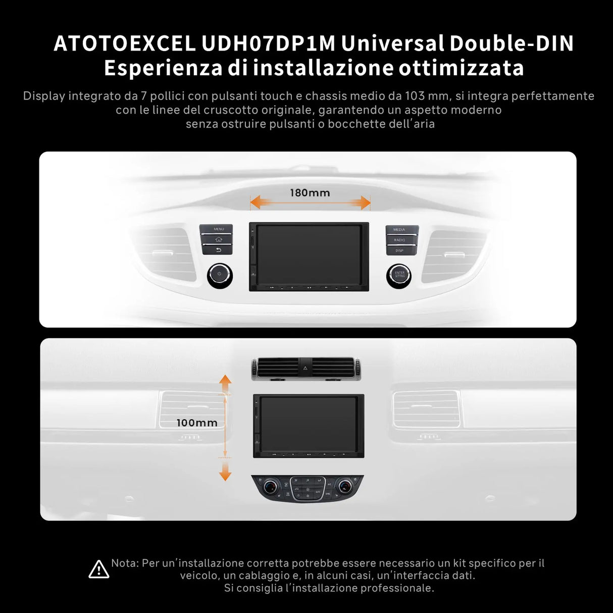 ATOTOEXCEL V10 Autoradio 2 Din Android 7" QLED, Karaoke in Auto, Registrazione Simultanea a 4 Telecamere, 4G SIM/Wi-Fi/USB Tethering, aptX HD Bluetooth, DSP Audio 7.1.2, IA Agentica