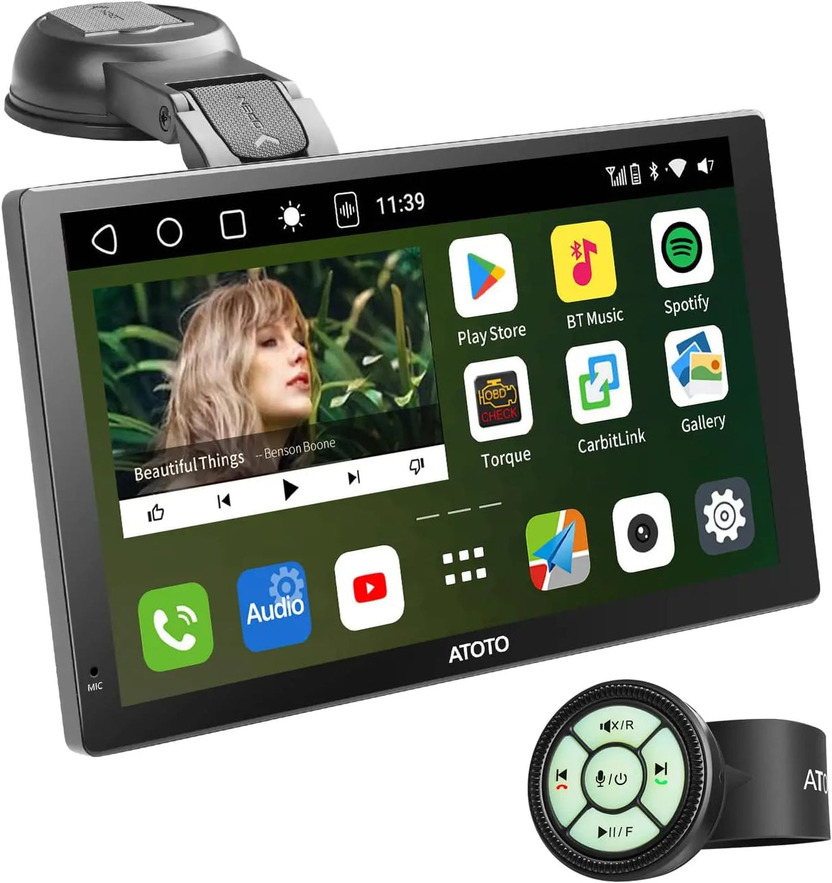ATOTO Estéreo De Coche Portátil Android De 7 Pulgadas QLED, CarPlay Y Android Auto inAlámbrico De 2+32GB, Mirror Link, Seguimiento GPS, Bluetooth Dual, WiFi, USB, Bluetooth, Puerto HDMI, P907SD