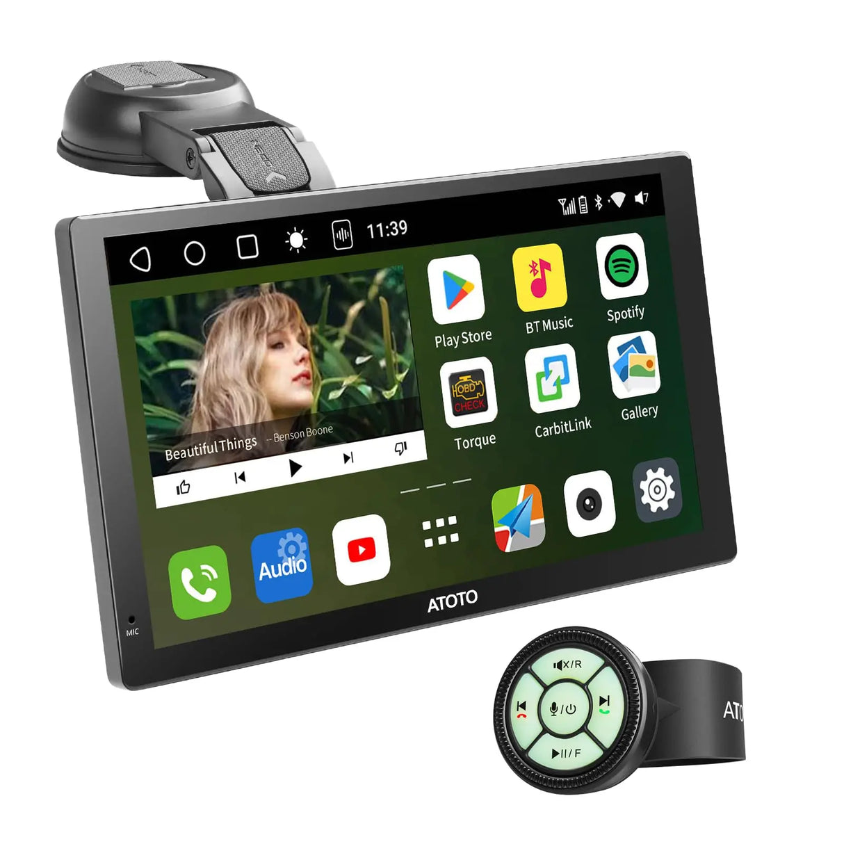 ATOTO Estéreo De Coche Portátil Android De 7 Pulgadas QLED, CarPlay Y Android Auto inAlámbrico De 2+32GB, Mirror Link, Seguimiento GPS, Bluetooth Dual, WiFi, USB, Bluetooth, Puerto HDMI, P907SD