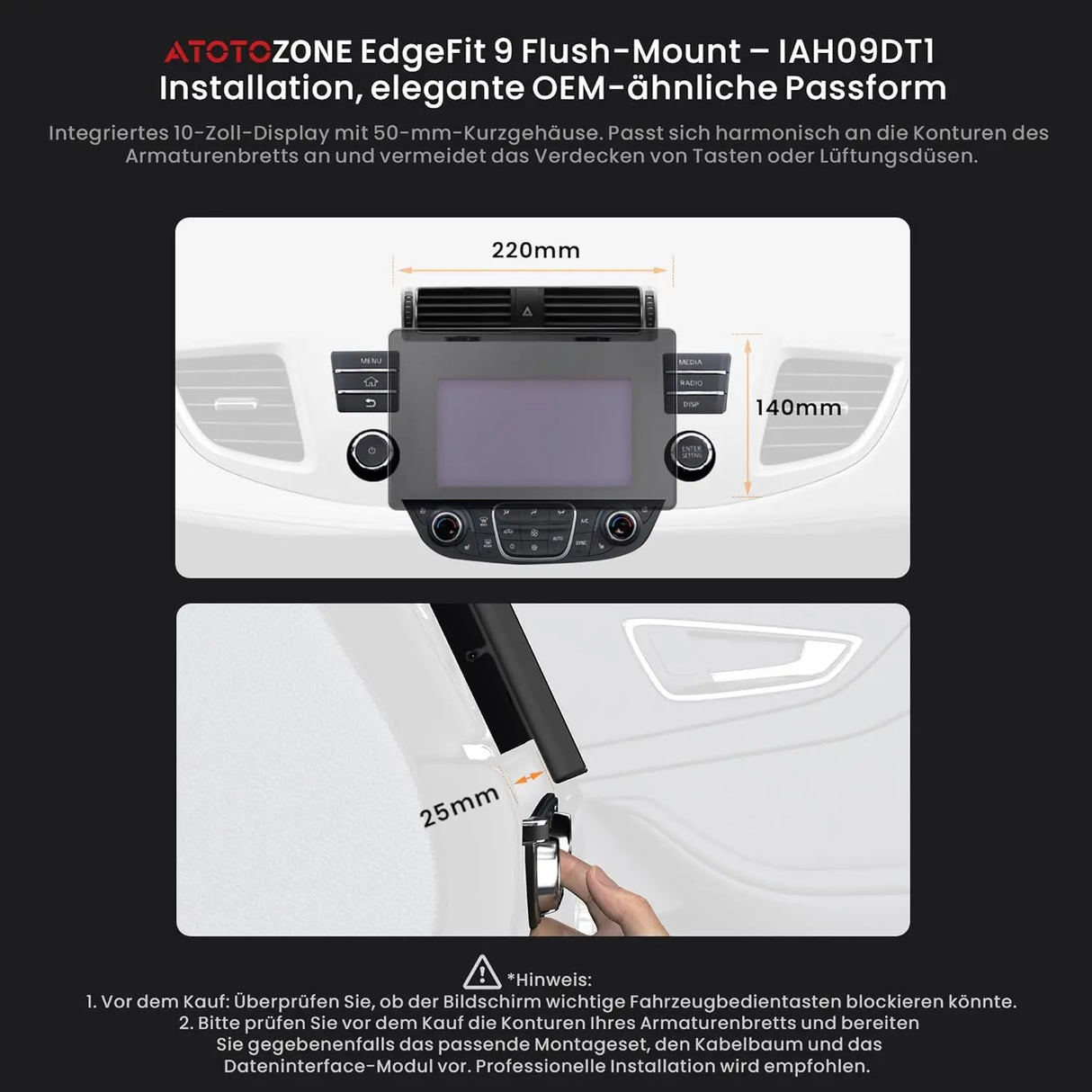ATOTO X10DG209E 2 DIN Autoradio: 9 Zoll Android, DAB+, 8+128G, 4G LTE, KI-Sprachassistent, Kabelloses Carplay & Android Auto, Duales Mikrofon, BT, Kameraeingang, 36B-EQ, HDMI-Eingang