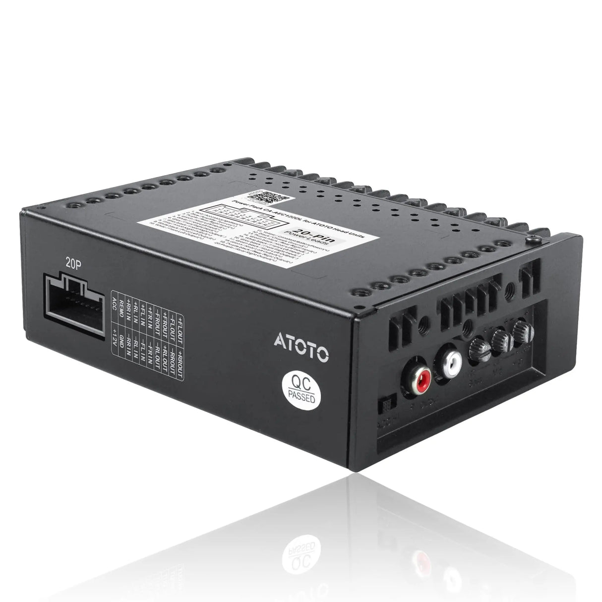 ATOTO CA-AEC122DL Kompakter 4-Kanal Auto-Verstärker, RMS 4x60W, Klasse D TI TPA3221, 2m Stromkabel, Anpassbarer EQ, Kompatibel mit ATOTO Autoradios