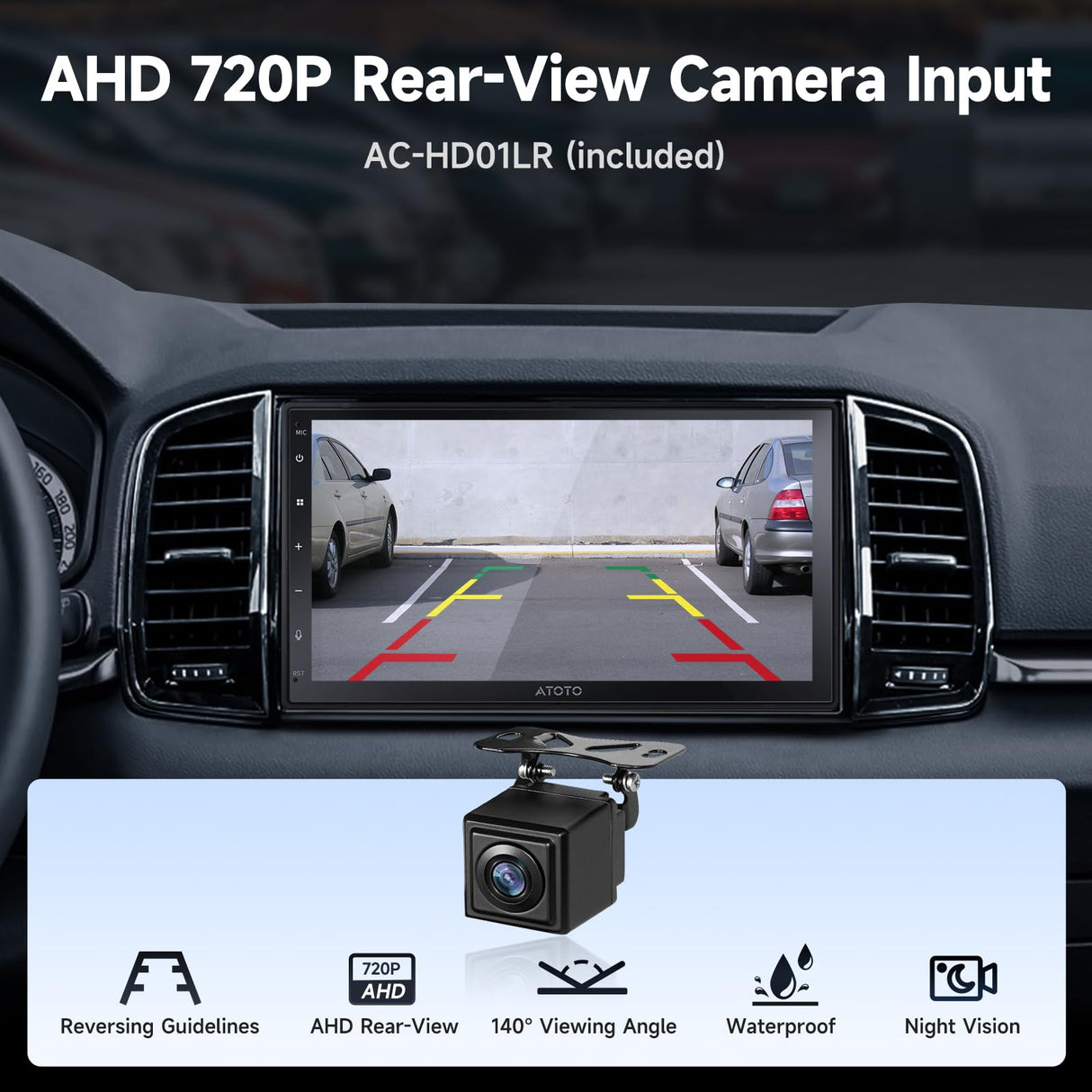 ATOTO 7" Double Din Car Stereo, Backup Camera, Touchscreen, 2+32G, Wireless CarPlay and Android Auto, MirrorLink, 24-Band EQ, Bluetooth, FM, AM