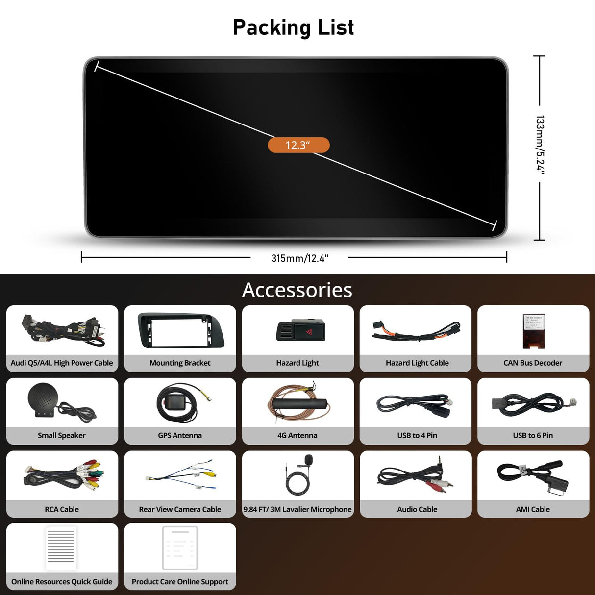 ATOTO S8ADQ54YL12A8PN 12,3" Autoradio Bluetooth, Compatibile con Audi Q5 B8/B8.5 2009-2016 Multimedia, CarPlay e Android Auto, Mantiene Tutte le Funzionalità Originali, Navigatore GPS, AI, 2 BT, 4G LTE