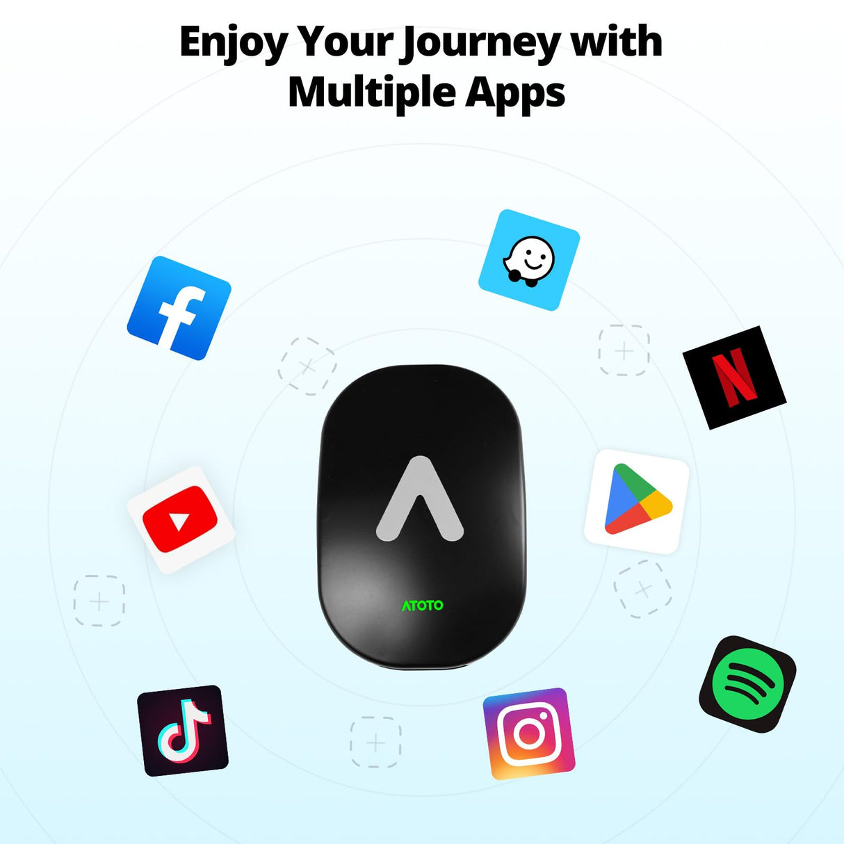 ATOTO AD6 Wired to Wireless CarPlay/Android Auto Adapter with AI Voice, OBD Support, GPS Tracking, 4GB+64GB Storage, Bluetooth