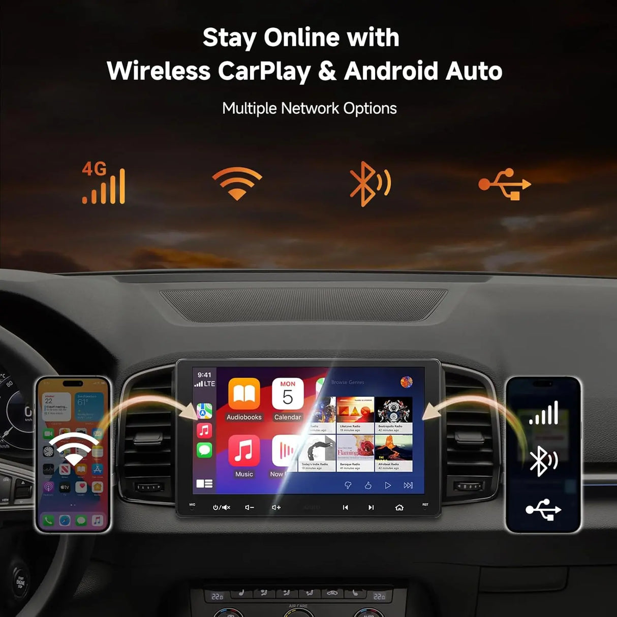 ATOTO S8G2099UN 9" Double Din Car Stereo, 1080P Front & Backup Camera Input, 6G+128G, QLED Touchscreen, Wireless CarPlay & Android Auto, 4G, Wi-Fi, Dual BT, DSP, AMP, SUB, GPS, S8 Gen3