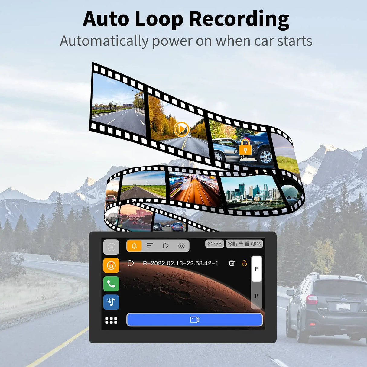 ATOTO AC-FCR01W 1080P Front Camera, 150° Wide Angle, Light Suppression, Built-in G-Sensor, for Select ATOTO P8 Series