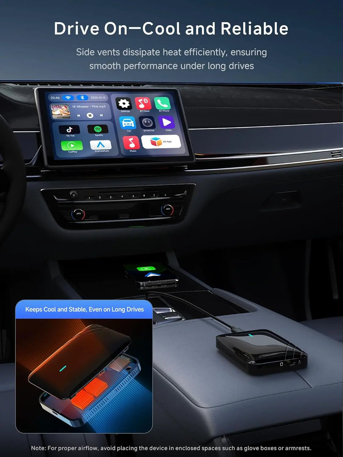ATOTOSELECT CB4A Adattatore Wireless CarPlay, 2 GB + 16 GB Magic Box
