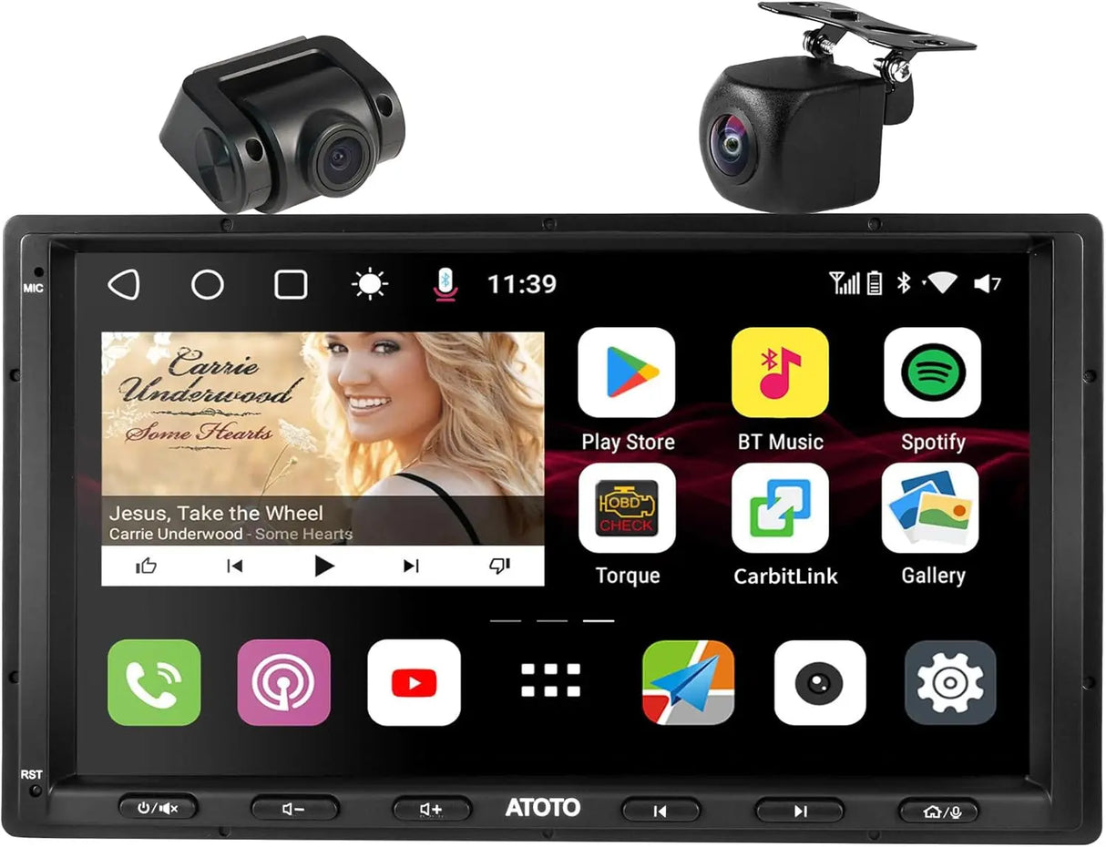 ATOTO S8G2A74MS 7" Touch Screen Double Din Head Unit, Wireless CarPlay & Android Auto, Dual Cam, ChatGPT AI, 4G LTE, DSP, Octa-Core 4+32GB