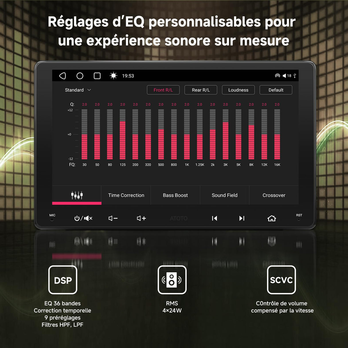 ATOTO S8G2094MS 9" Double DIN Autoradio Android avec caméras avant et arrière 1080P, écran tactile QLED, CarPlay/Android Auto sans fil, 4G, Wi-Fi, BT, USB, DSP, AMP, SUB, GPS, AI