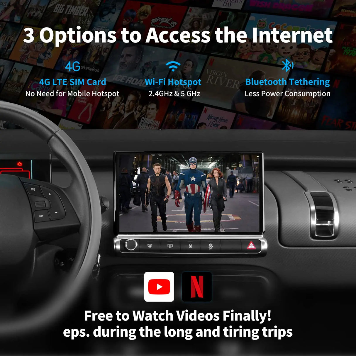 ATOTO AD6 inalámbrico Android Auto Adaptador, con Cable a Android Auto inalámbrico para Radio de fábrica o posventa, Compatible con VW/Ram Pick-up/Subaru/Benz/Audi, actualización en línea