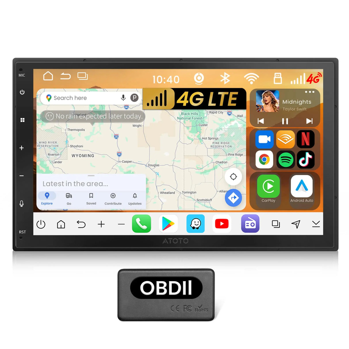 ATOTO S8L 7inch AI Android Double Din Car Stereo, w/OBD, 4G SIM+WiFi,4G+64G