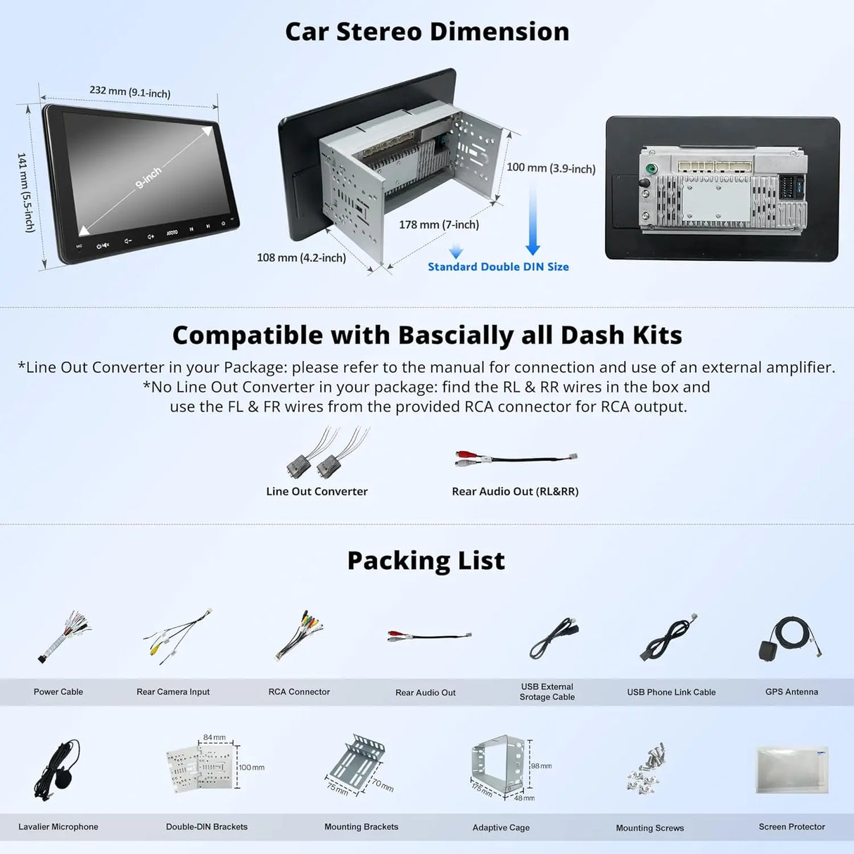 ATOTO A6G2A7PF 7" Android Double-DIN Car Stereo, Dash & Rear Camera, Wireless Apple CarPlay & Android Auto, GPS Tracking, WiFi/BT/USB Tethering, 2G+32G