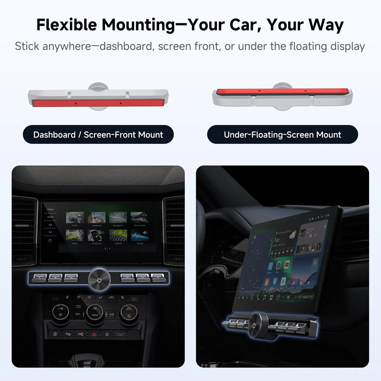 ATOTO AC-44F20 Wireless Remote Control for Car Stereo with Backlit Keys, Flexible Mounting & Customizable Buttons, Compatible with A6, A5L, S8 (Except S8 PN), X10, V10 & More