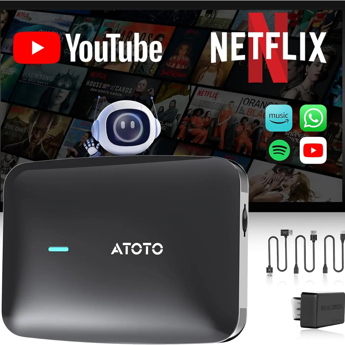 ATOTO CarWave CB4B ワイヤレスアダプター CarPlay & Android Auto対応 ATOTO CarWave CB4B ワイヤレスアダプター CarPlay & Android Auto対応
