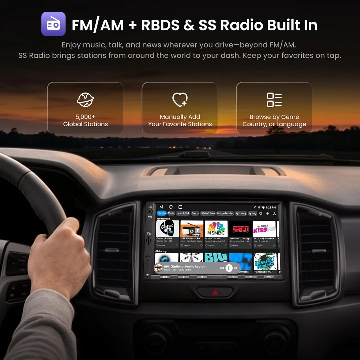 ATOTO A5LG2A7T 7" Double Din Car Stereo, Touchscreen Digital Media Receiver, 2G+32G, Wireless CarPlay & Android Auto, WiFi/BT Tethering, 24-Band EQ DSP, Bluetooth, MirrorLink, FM, USB, TF