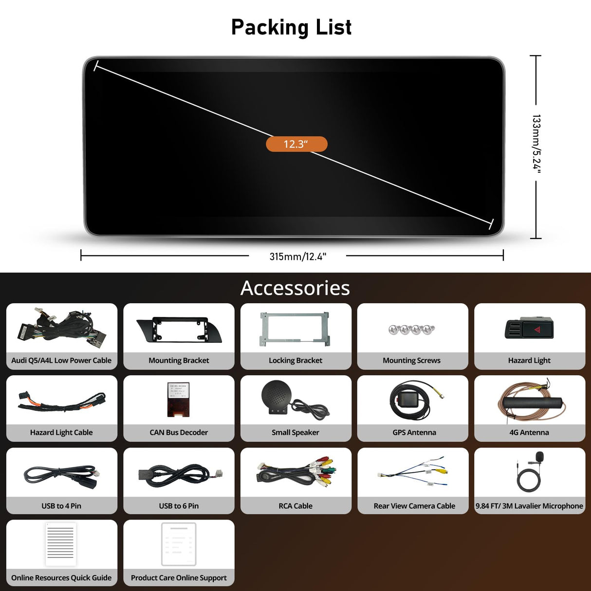 ATOTO S8ADA44XL12A8PN 12,3" Autoradio compatibile con Audi A4/A5 B8/B8.5 2009-2016 Concert/Symphony, display Bluetooth CarPlay e Android Auto, BT, 4G LTE, Navigatore Auto AI, mantiene tutte le funzionalità originali