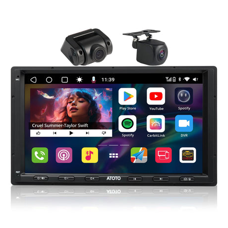 S8 double din car stereo with dual cameras