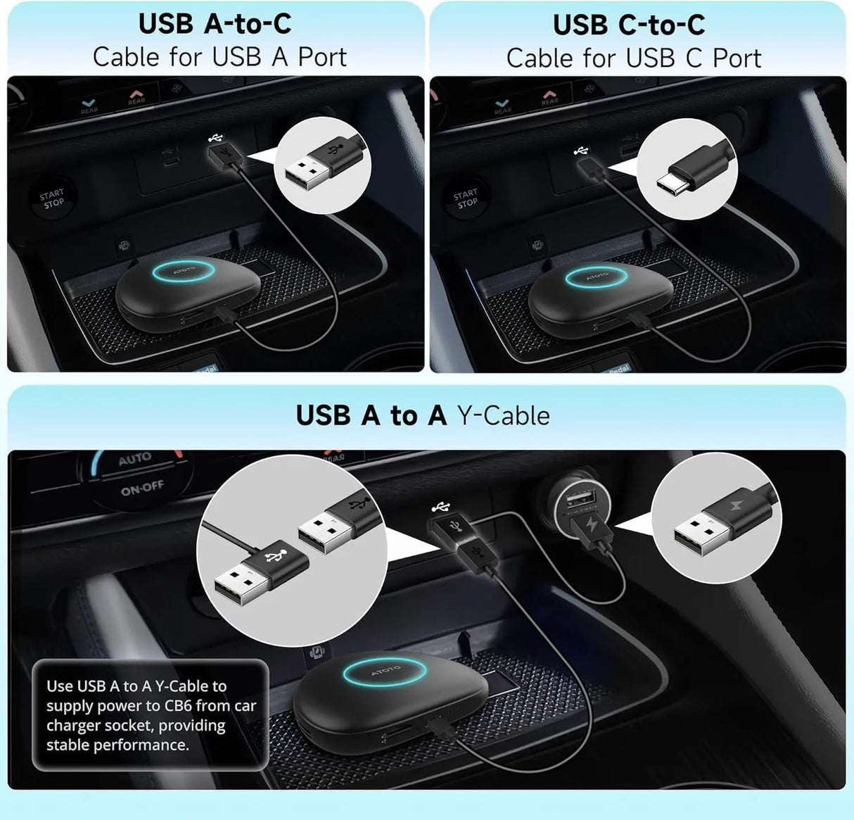 ATOTO CarWave CB6 AI Box Wireless CarPlay & Android Auto Adapter with 4G LTE, OBDII Scanner, Android OS, 4GB+64GB, Universal Car Stereo Upgrade, OTA Updates