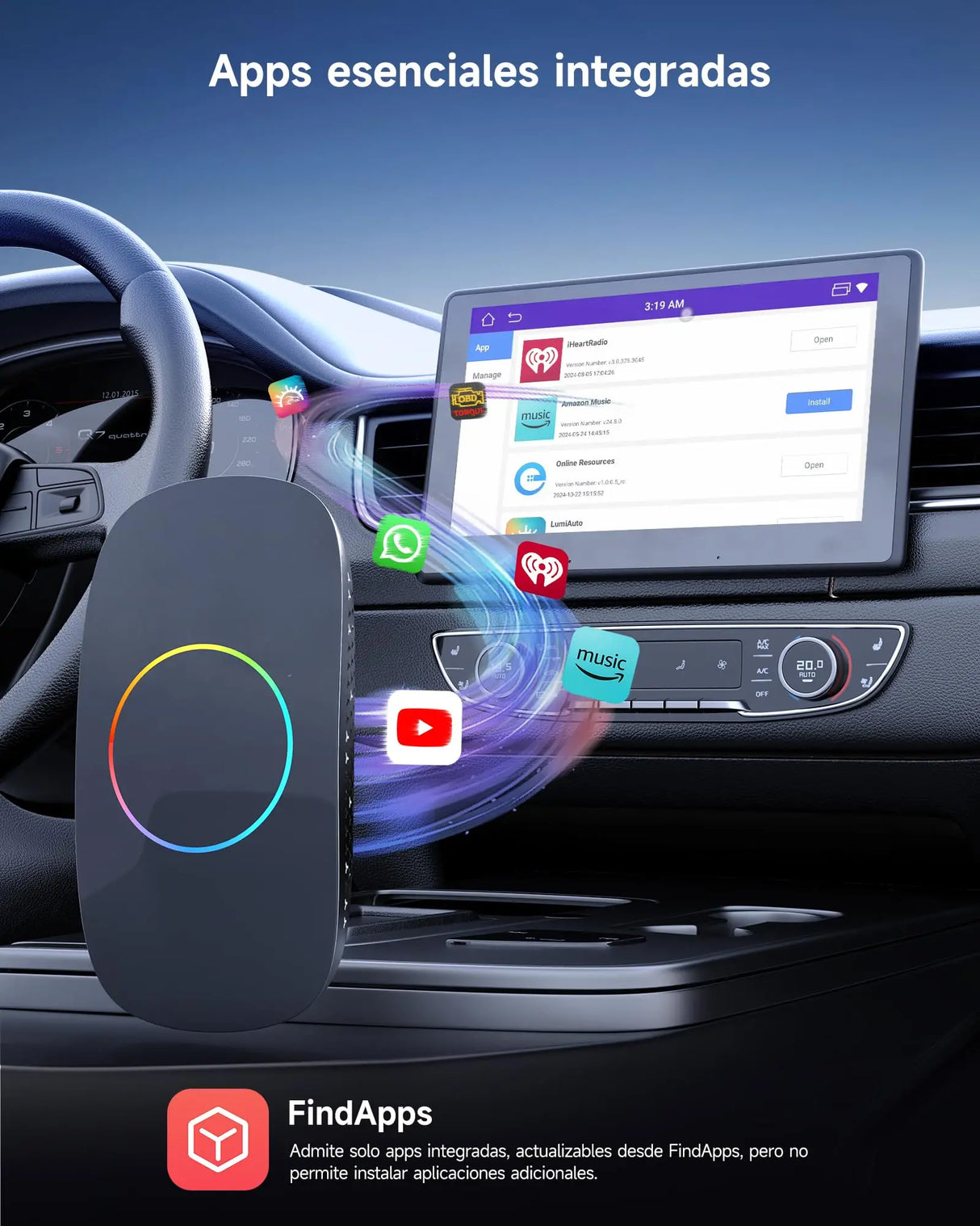 ATOTO CB4CT Wireless CarPlay Adapter AI Box, Android Auto & CarPlay Wireless, Android 13 OS 2G+16G, In-Car Multimedia Streaming Box for YouTube/Netflix, 4G/WiFi/Bluetooth Dual, OTA, Grey