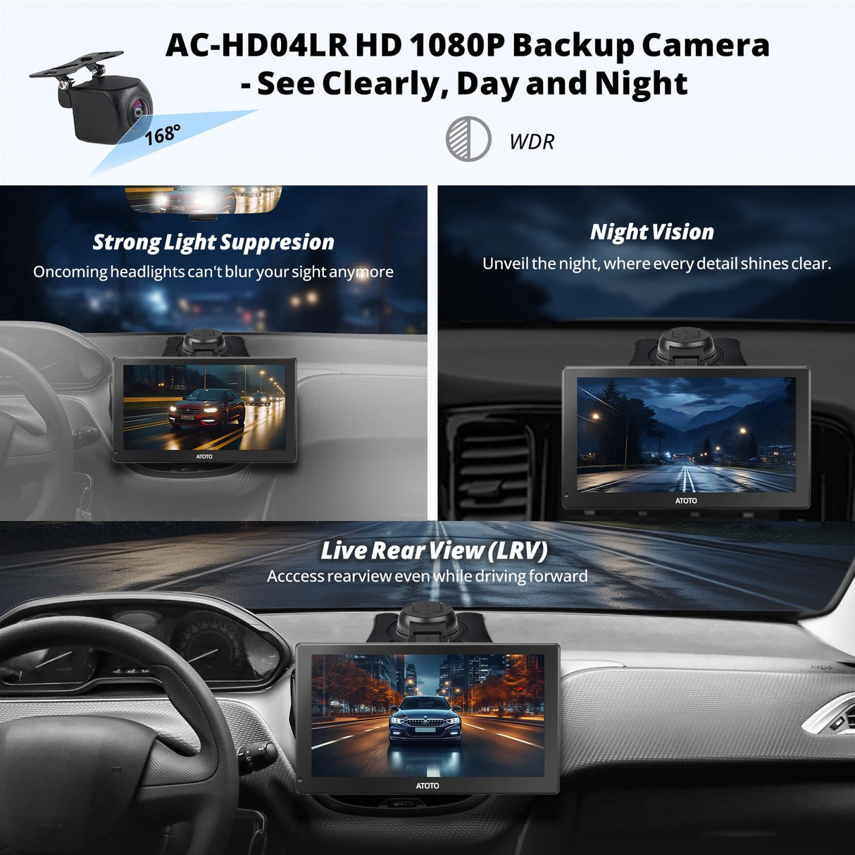 ATOTO P9 9" GPS Per Auto – Telecamera Retrovisiva HD 1080P, QLED Android Autoradio Portatile, 4G+32G, CarPlay e Android Auto Senza Fili, 4G LTE, 2 Bluetooth, HDMI Supportato, Tracciamento GPS