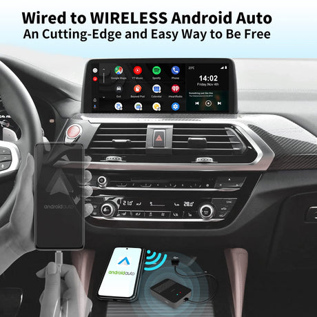 ATOTO AD3WAA-BK Wireless Android Auto Adapter - Convert Wired to Wireless for Factory/Aftermarket Radios - Compatible with Toyota, Nissan, Honda, Ford, Audi, Benz
