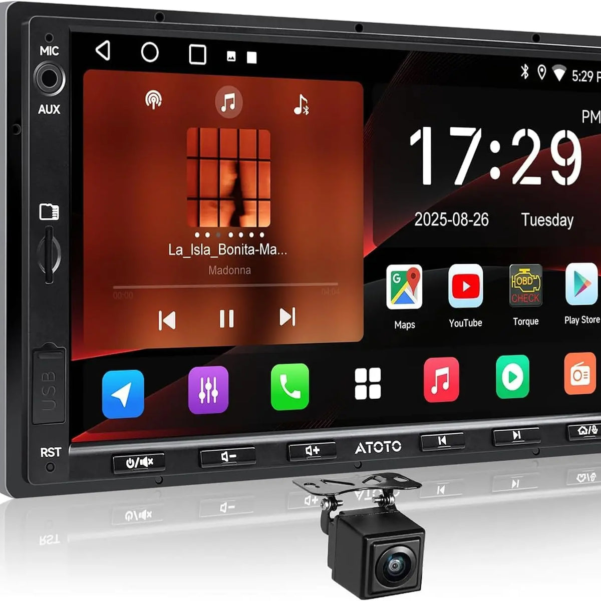 ATOTO A5L オートラジオ 2 DIN 7 インチ コンテレカメラ、CarPlay