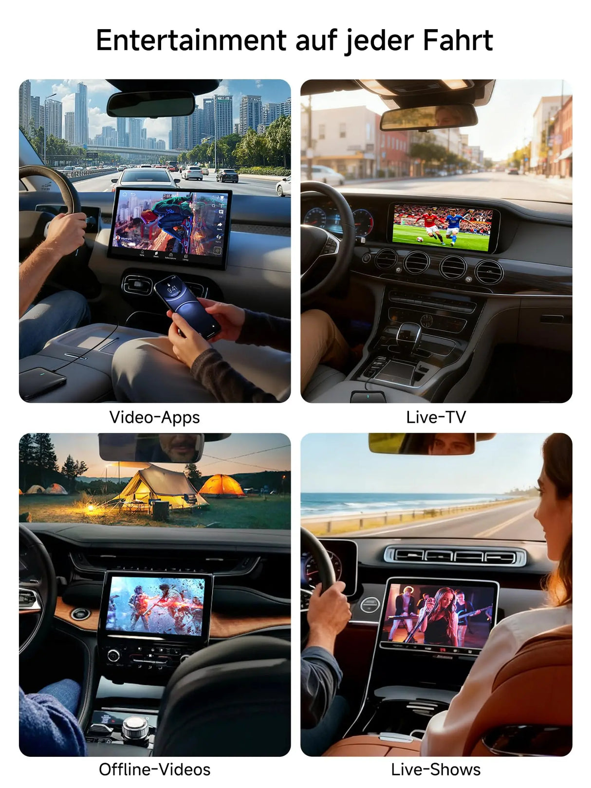 ATOTO CB4B Wireless CarPlay Adapter – Dual WLAN, Dual Bluetooth, 128GB TF-Karte, 4GB+32GB, Plug & Play Android AI Box mit KI-DriveChat, Netflix/YouTube, Schwarz