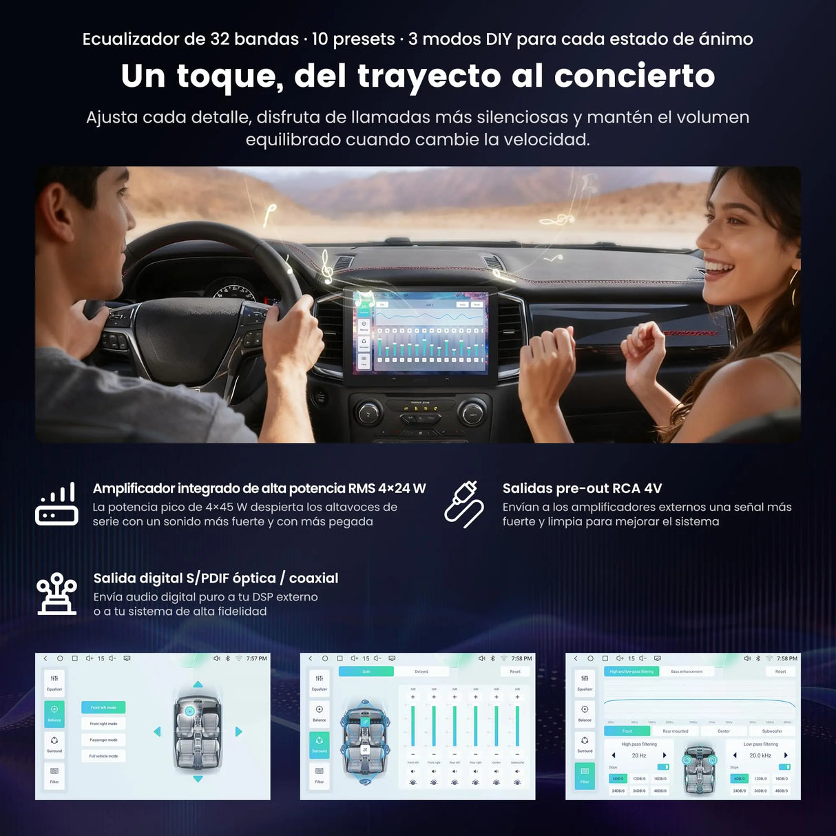 ATOTO S84G211P-S01 10.1 Pulgadas QLED Android Radio de Coche Doble DIN, CarPlay y Android Auto inalámbricos, 4G LTE, WiFi/USB-Tethering, Hi-Fi DSP con pre-Salida de 4V, con cámara de reversa, 4G+64G