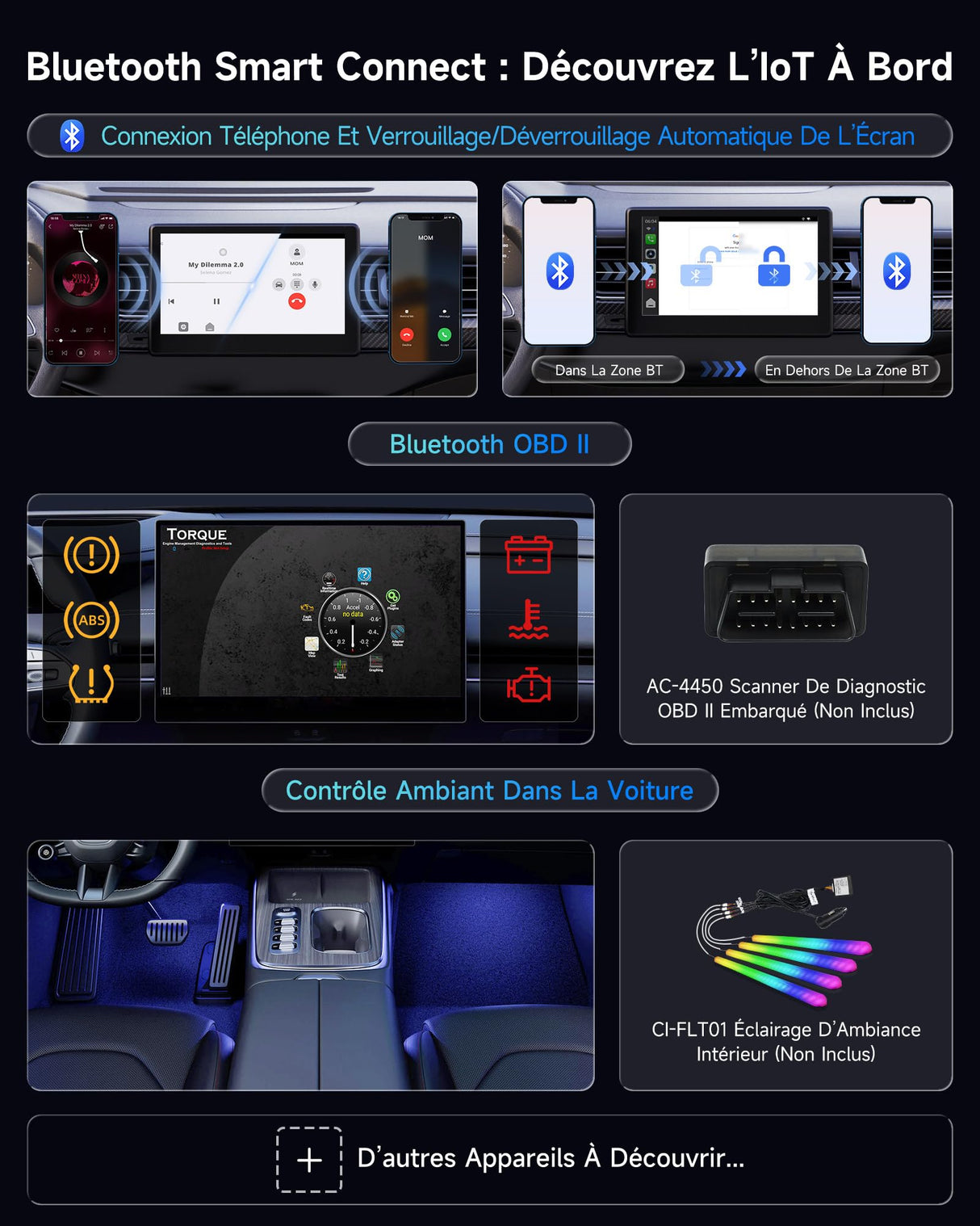 ATOTO CB4B Adaptateur CarPlay sans Fil – Double WiFi, Double Bluetooth, Carte TF 128Go, 4Go+32Go, AI Box Android avec DriveChat, Netflix/YouTube, Noir