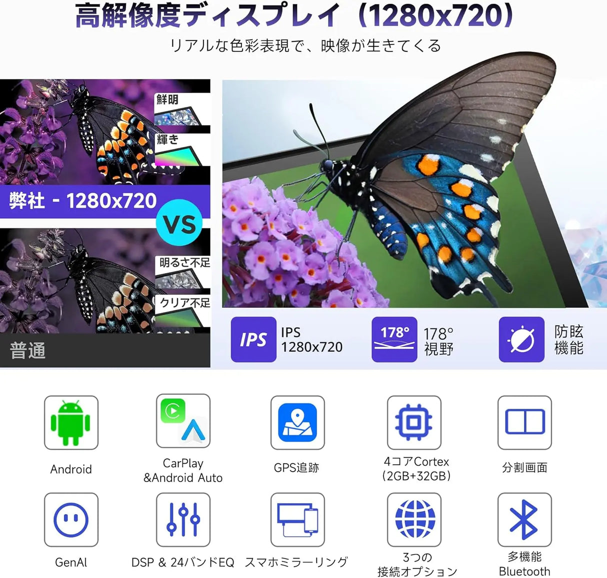 ATOTO A5LG2B7T 2dinディスプレイオーディオ 7インチHDタッチスクリーン搭載 | 2GB+32GBの大容量メモリ | Bluetooth/WiFi/GPS対応 | 気軽&楽しめるAndroid Auto/CarPlay | AIアシスタント機能