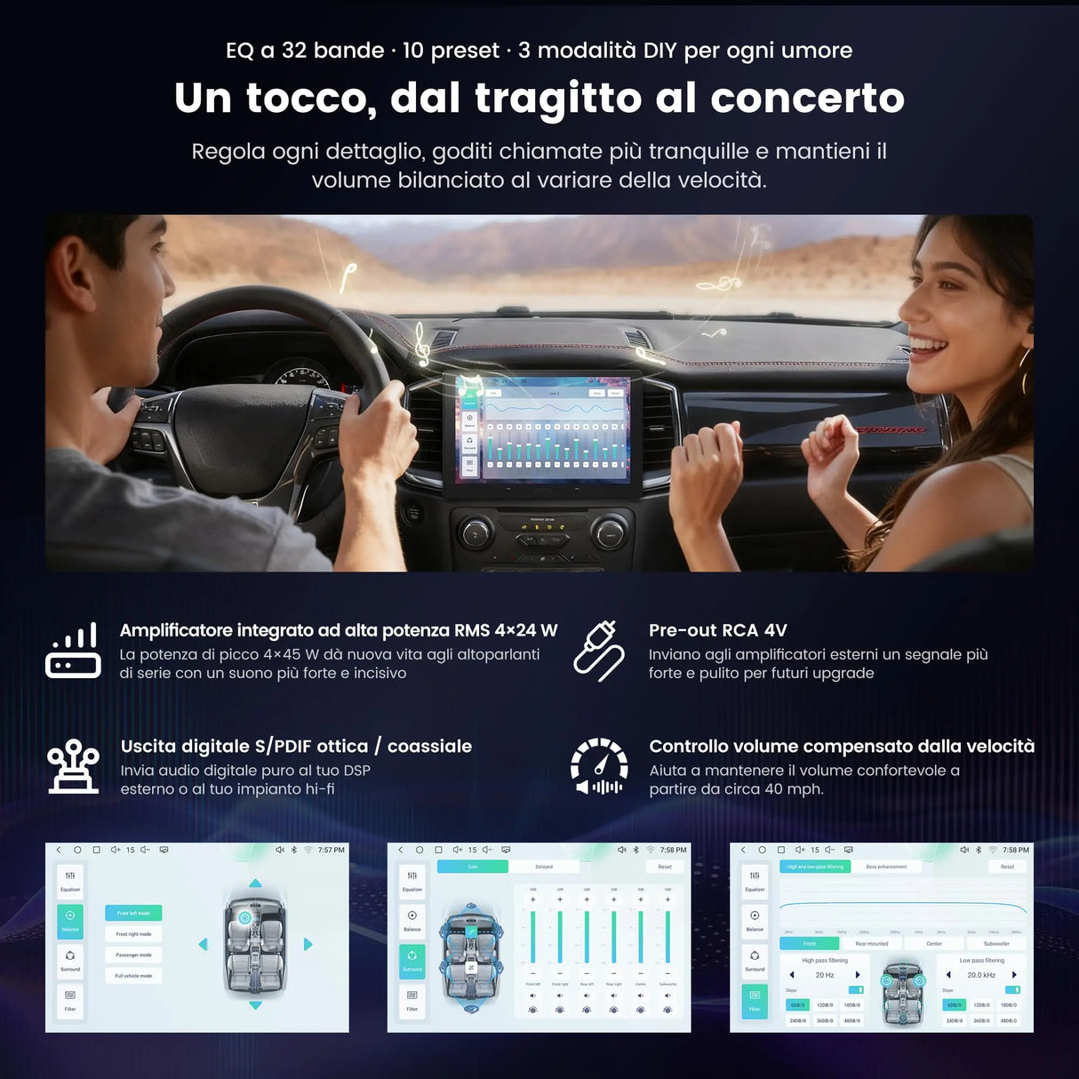 ATOTO A7G209PKL 9" Android 2 DIN Car Stereo, 4GB+64GB, Wireless CarPlay & Android Auto, Wi-Fi/Bluetooth/USB Tethering, Hi-Fi DSP with 4V Pre-Outs, AI Chat & GPS Tracking