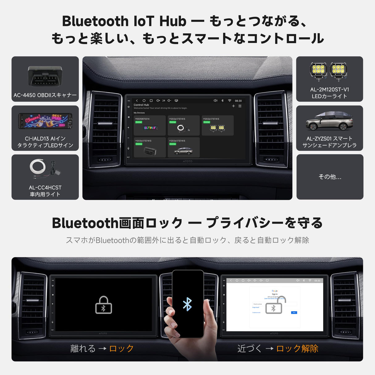 ATOTOEXCEL A7 Android 13 アンドロイドナビ 2DIN 7インチ 8コア 4GB+64GB カーナビ ディスプレイオーディオ ワイヤレスCarPlay & Android Auto QLED 搭載 4G LTE 通信対応/Wi-Fi/Bluetooth DSP 32EQ 【外付けノイズ抑制マイク付属】 OBD2対応