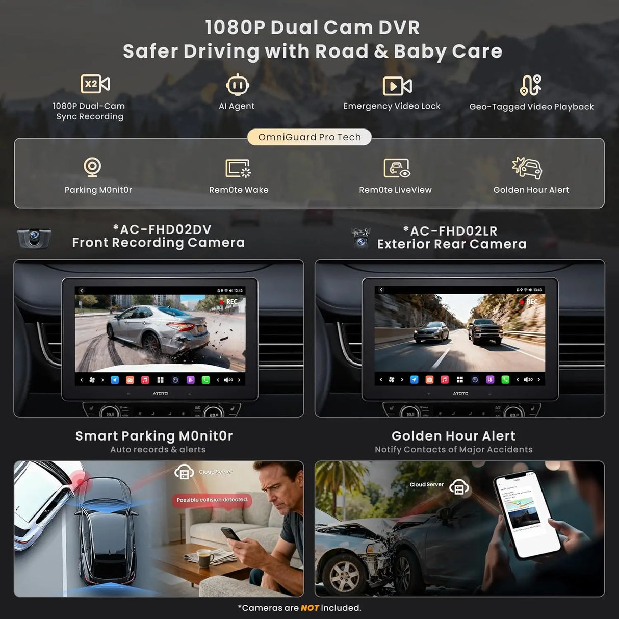 ATOTO X10DG209E 9.35" QLED Double Din Head Unit, Android DAB+, 8+128G, Dual Camera Inputs, Microphone, Wireless CarPlay & Android Auto, 4G LTE, AI Voice Assistant, GPS Tracking, Bluetooth, LRV, SVC, 36-Band EQ