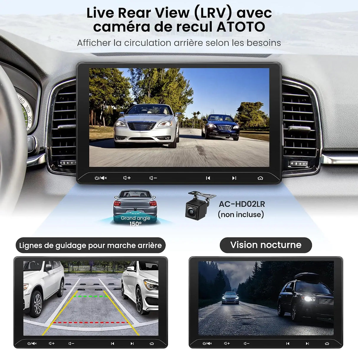 ATOTO F7G211WE 10,1 Pouces Autoradio 2 DIN avec Apple CarPlay Sans Fil et Android Auto Sans Fil, Écran Tactile HD, Bluetooth, MirrorLink, Radio FM/AM