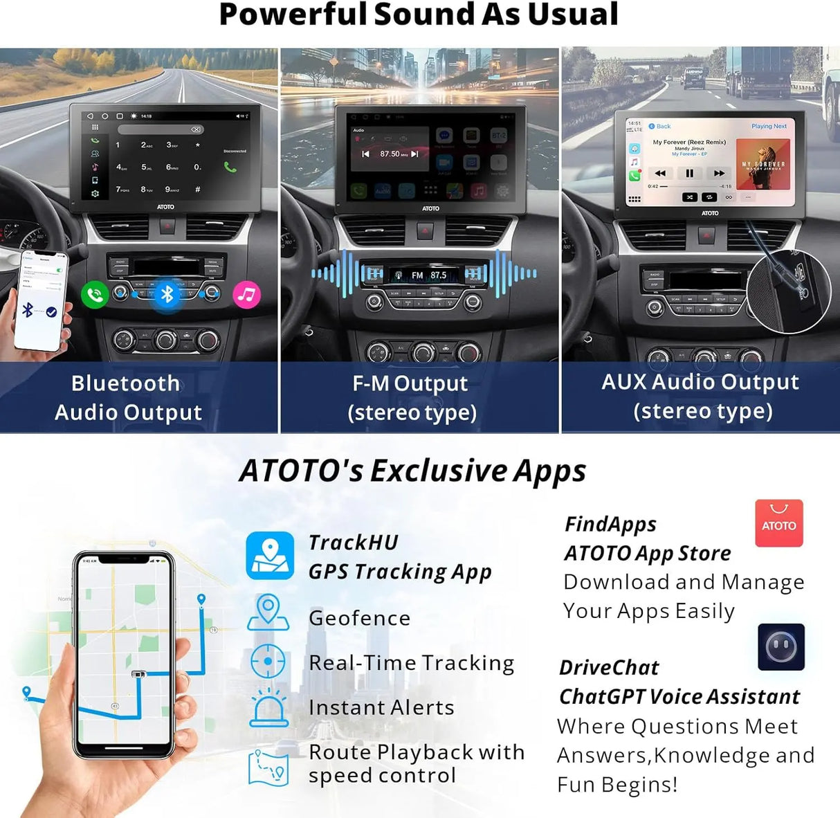 ATOTO 9" GPS Per Auto – Telecamera Retrovisiva HD 1080P, QLED Android Autoradio Portatile, 4G+32G, CarPlay e Android Auto Senza Fili, 4G LTE, 2 Bluetooth, HDMI Supportato, Tracciamento GPS